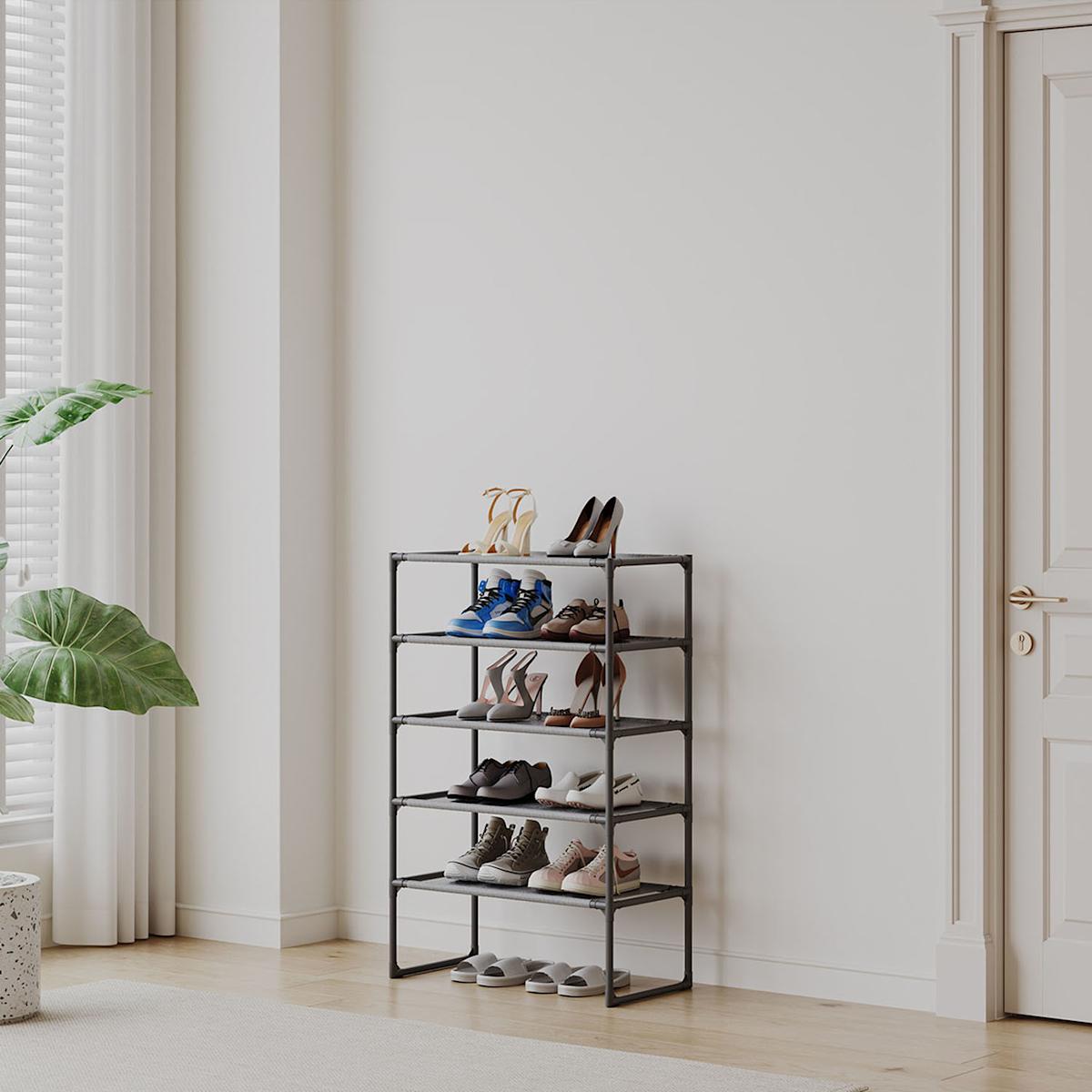 15 Pair Standing Stackable Shoe Rack At Home