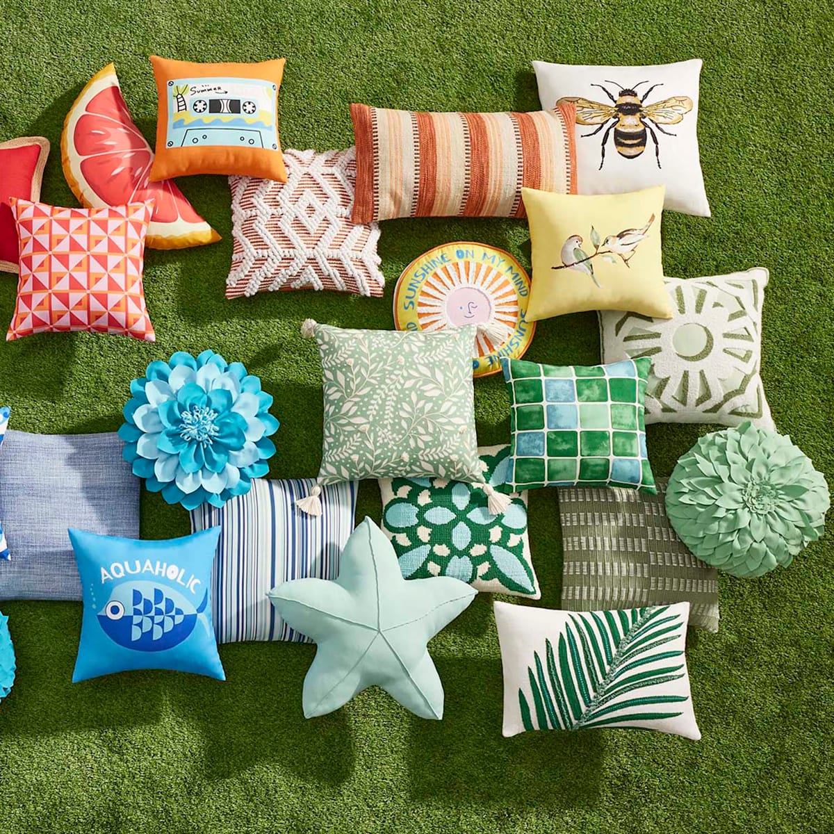 Hemlock green petal outdoor throw pillow outdoor deco At Home