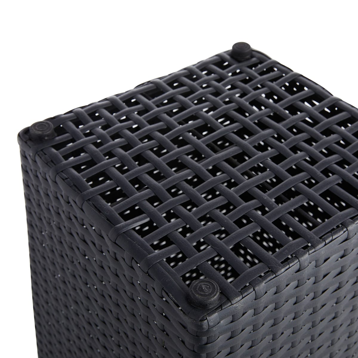 Black Woven Wicker Outdoor Planter with Plastic Insert 27