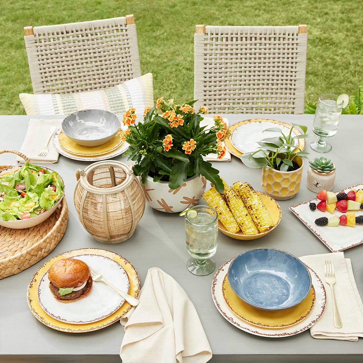 Honeybloom Yellow Melamine Dinner Plate 11