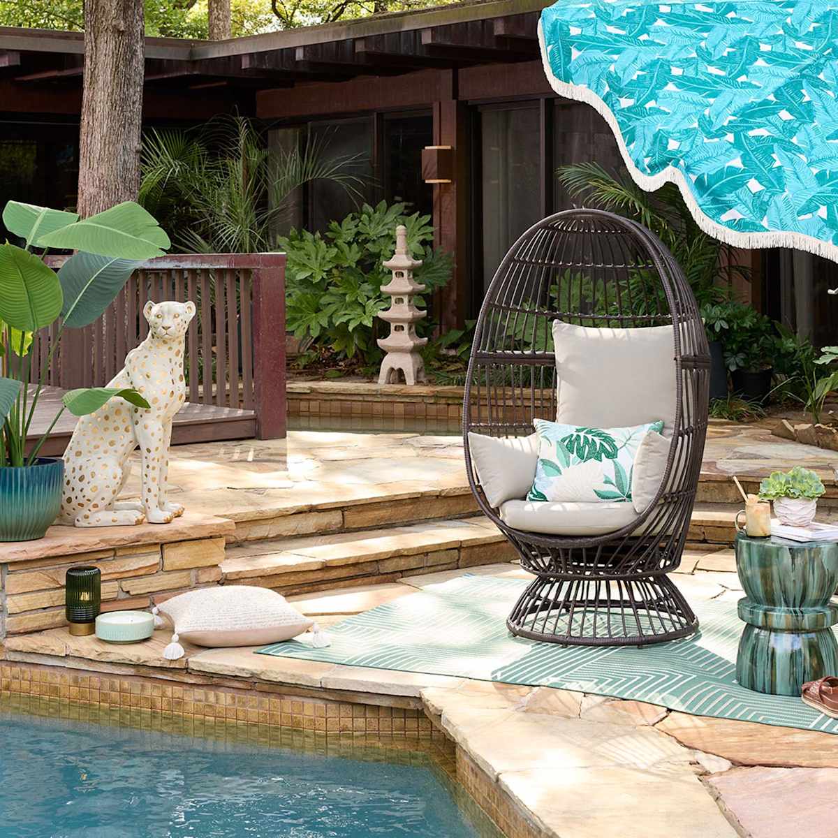 Tassel outdoor pillow 2025