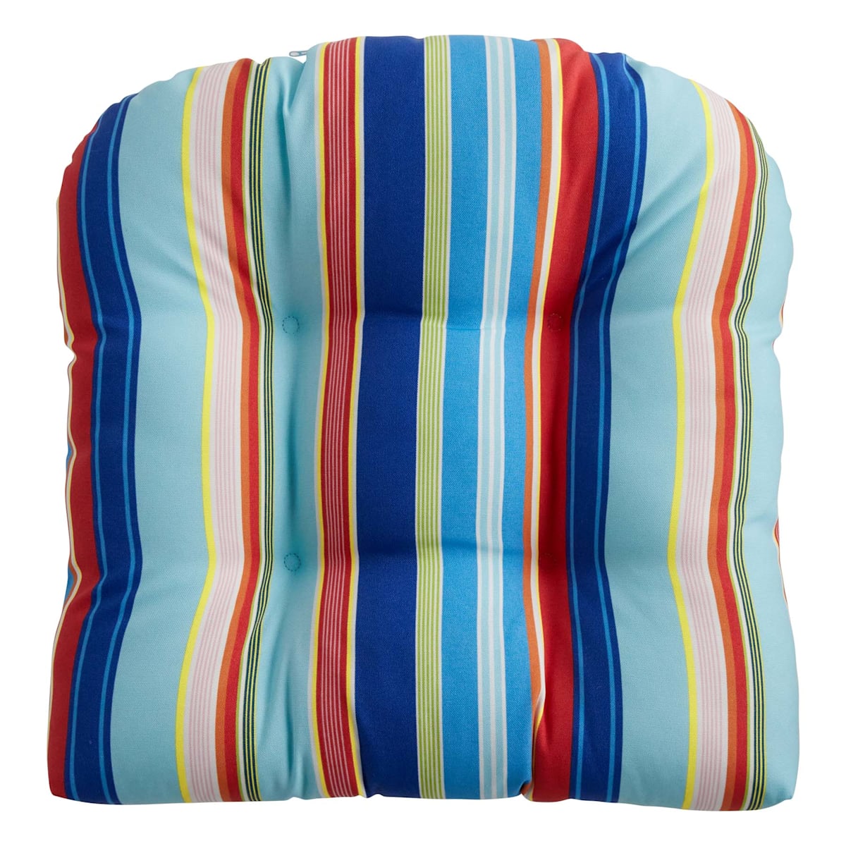 Multi Stripe Outdoor Wicker Seat Cushion