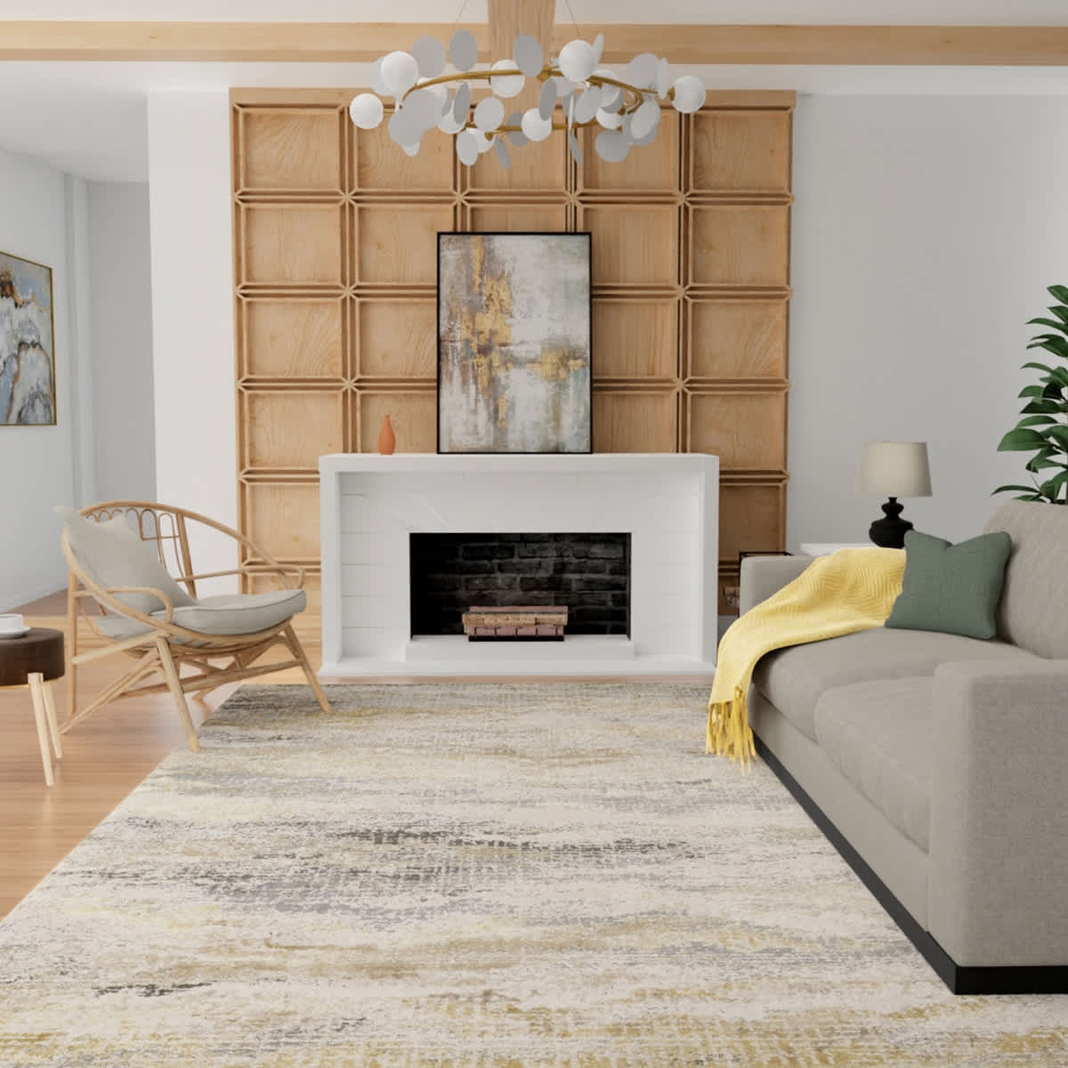 Driftway Gold Woven Area Rug 5x7 | At Home