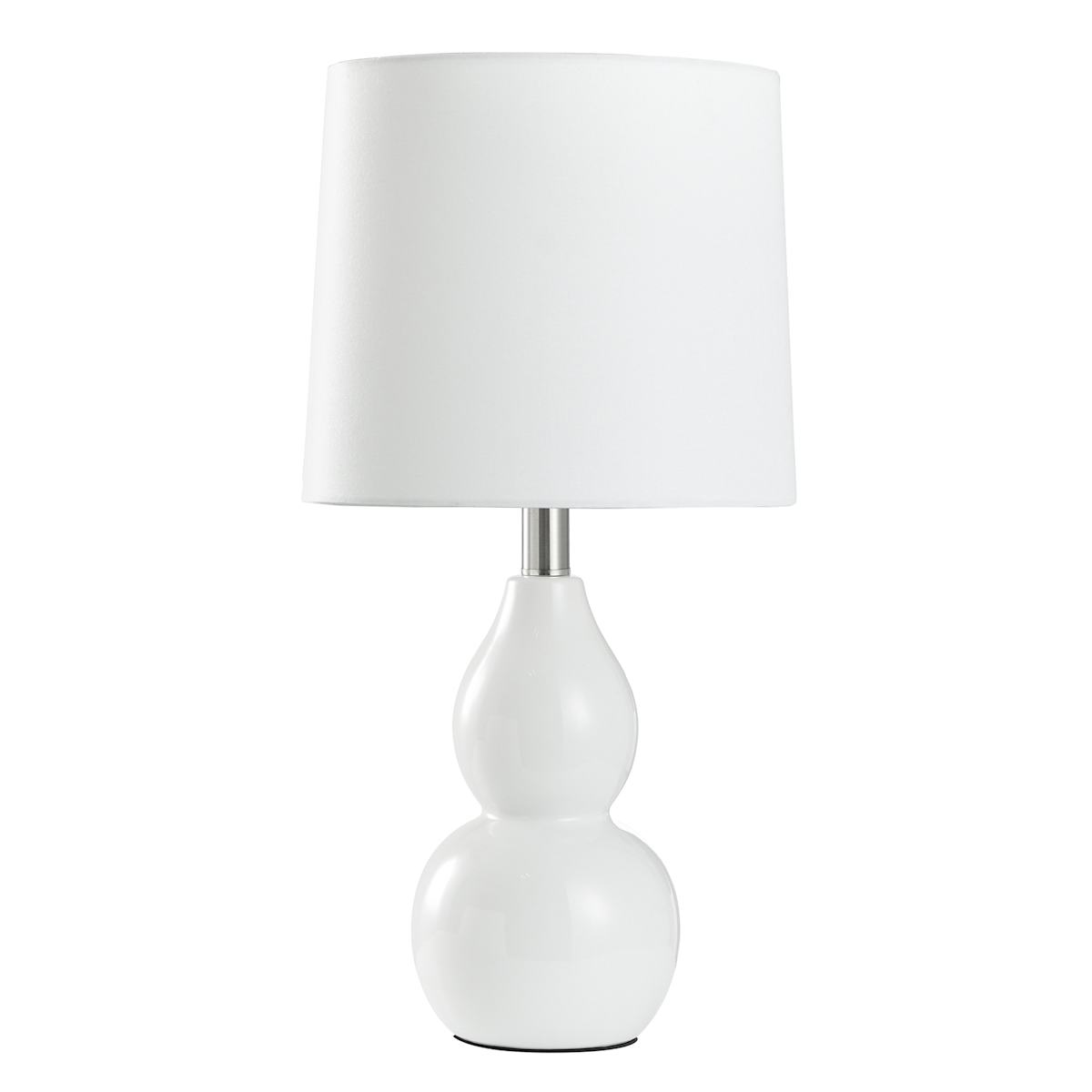 Providence White Double Gourd Table Lamp with Shade 18.5