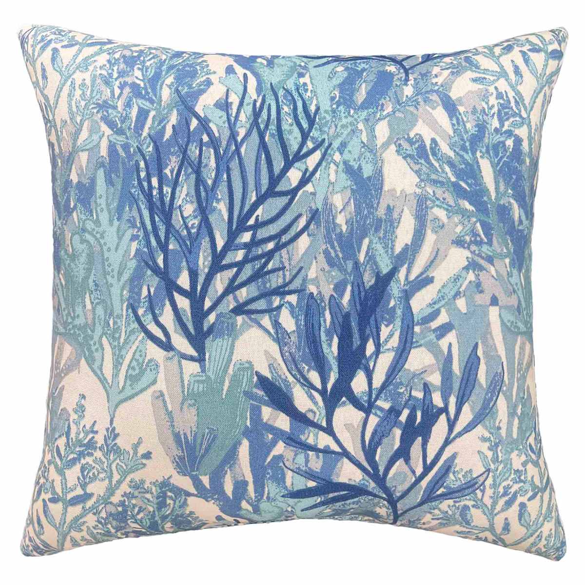Coral and blue pillows top