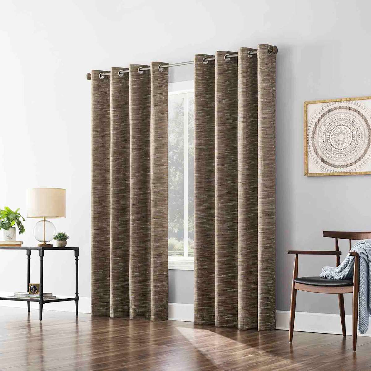 Sun Zero Mocha Extreme Blackout Grommet Curtain Panel, 84