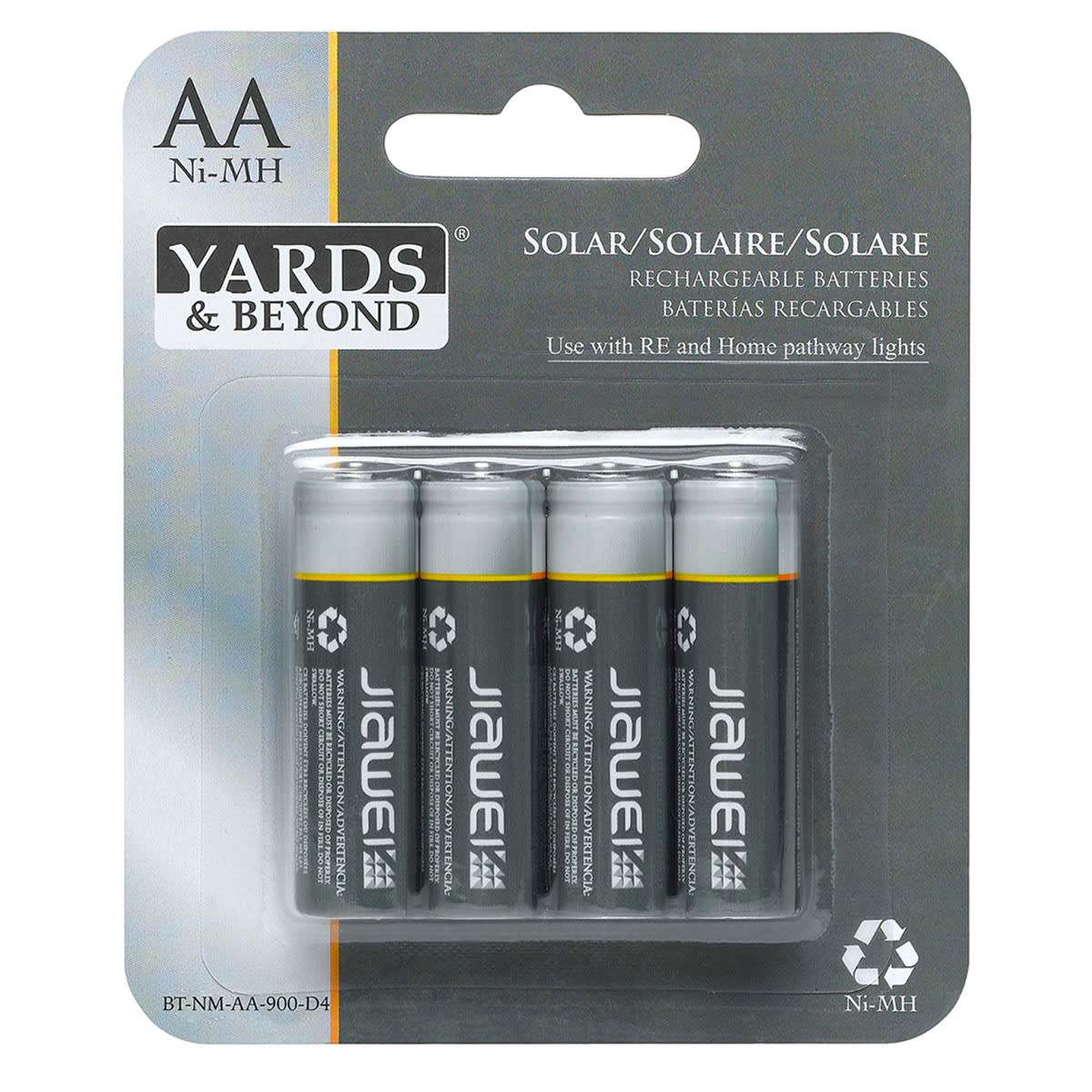 4Pack AA Solar Rechargeable Batteries Decor At Home