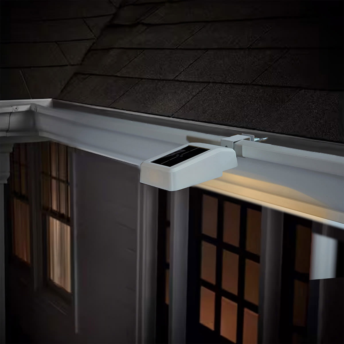 Solar gutter lights white cheap