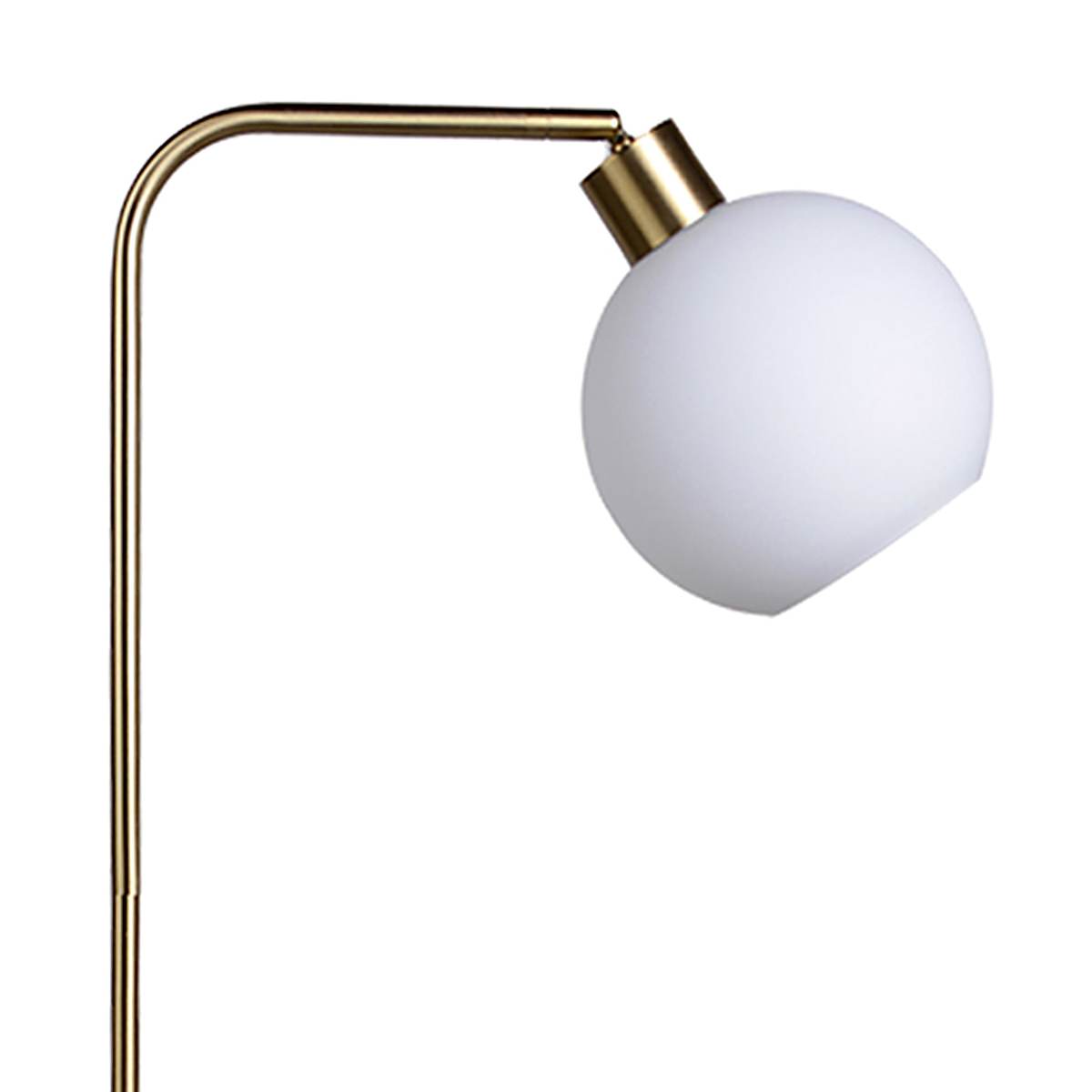 Crosby St. Brushed Brass Stick Floor Lamp with White Glass Shade 60
