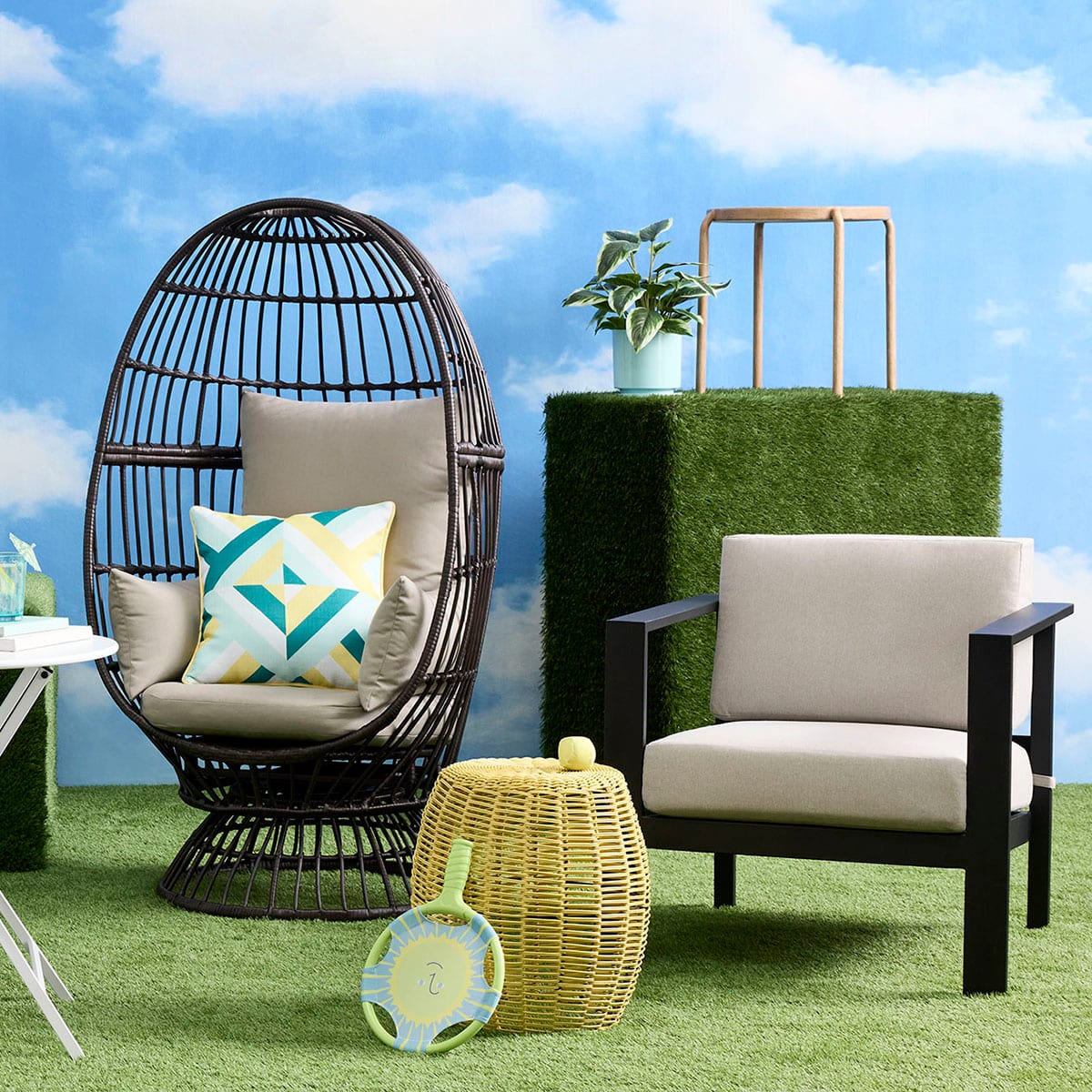 Crosby St. Soho Black Steel Patio Seating Chair