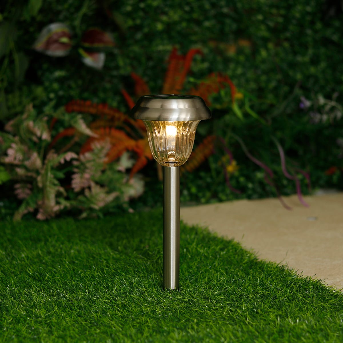 Silver solar path lights deals