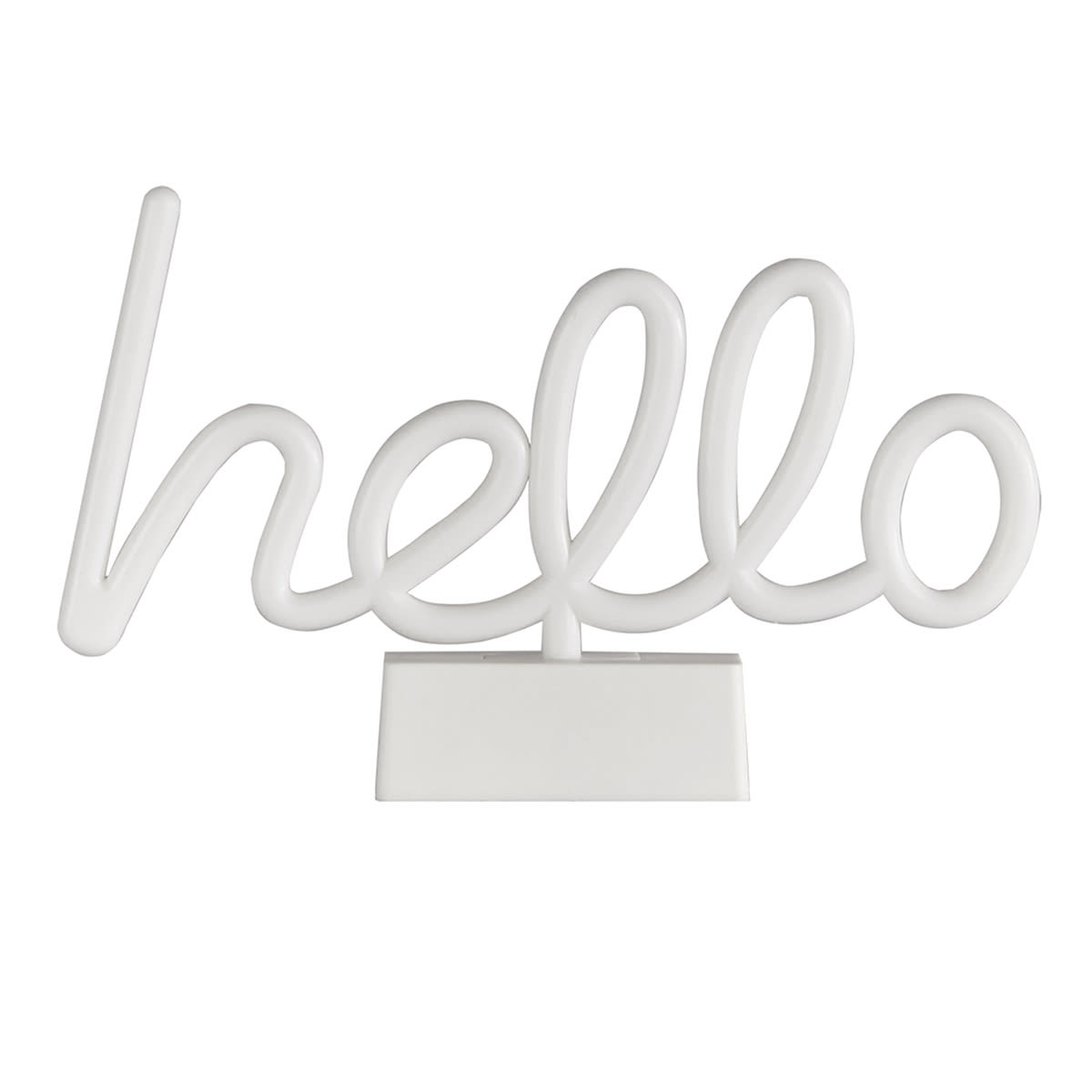 White Hello Neon Light Stand 7.5