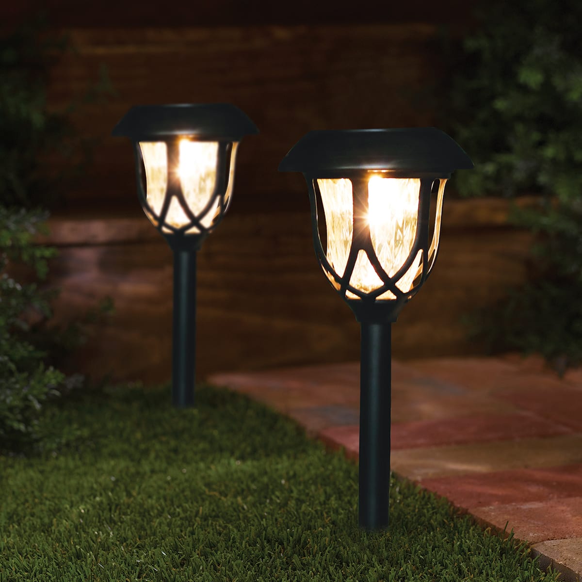 10 Lumens LED Parisian Glass Solar Pathway Light Black