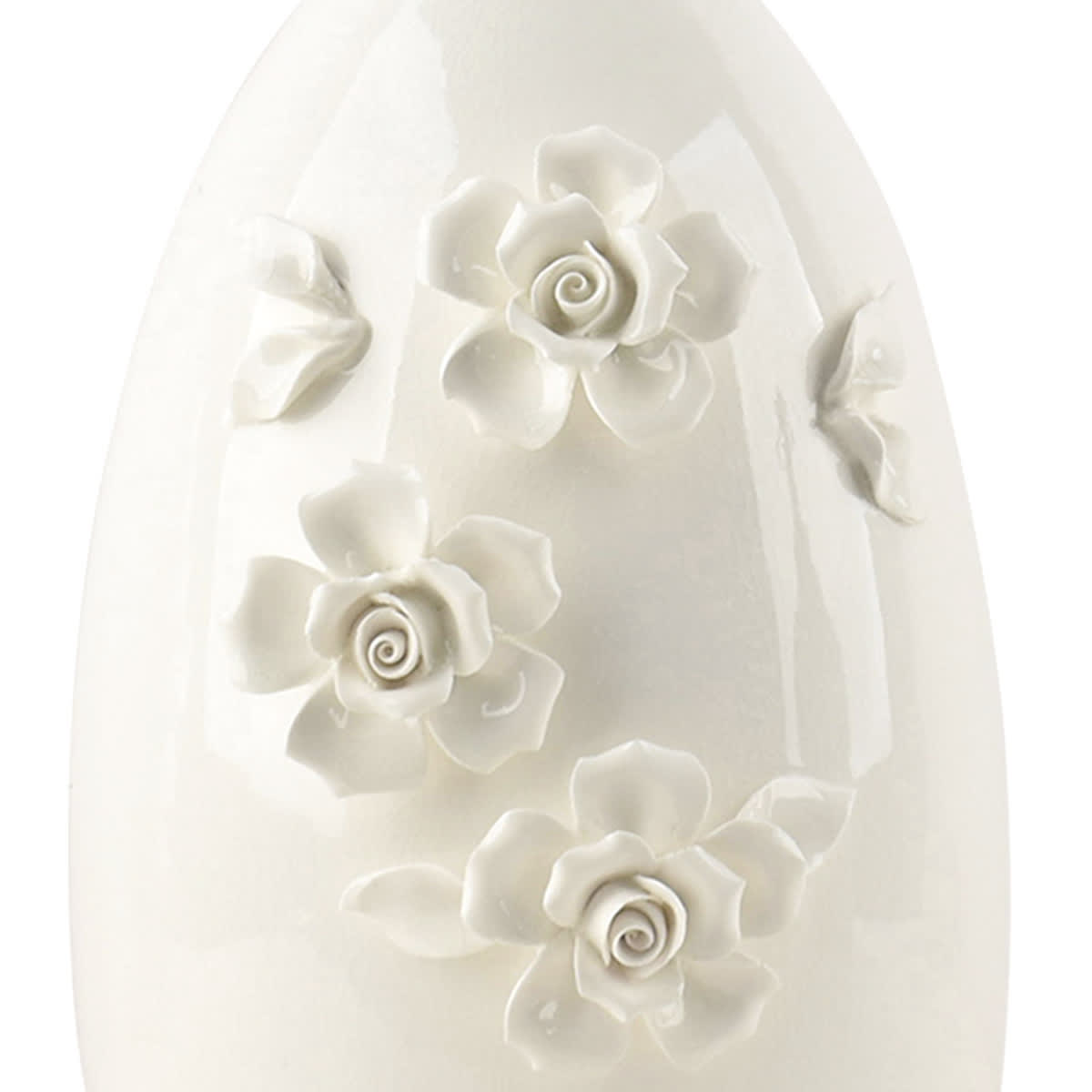 Providence White Ceramic Floral Accent Lamp Base 17