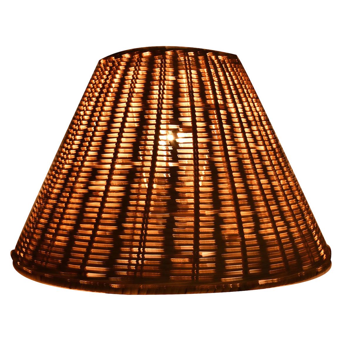 Brown rattan lamp shade top
