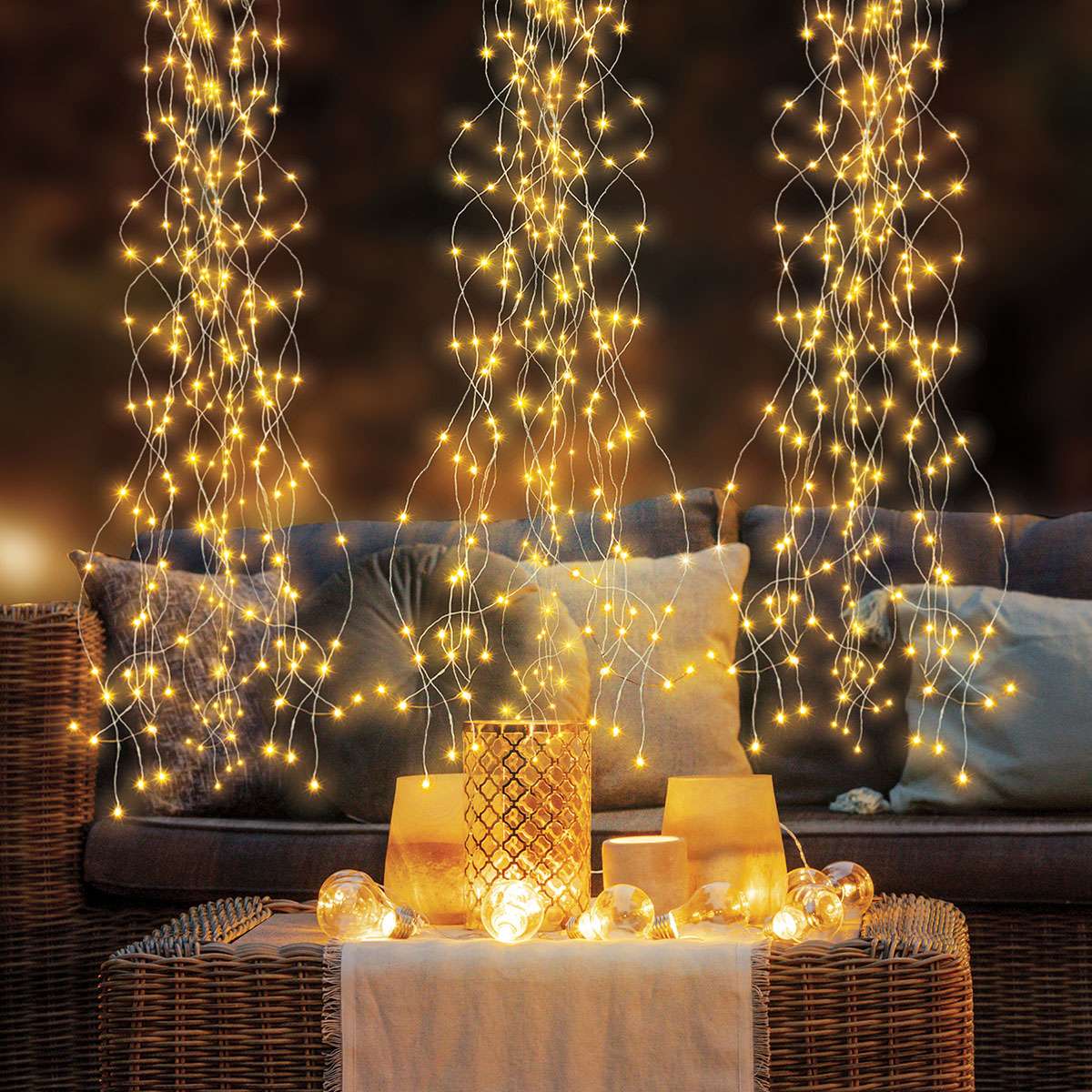 Waterfall string lights discount