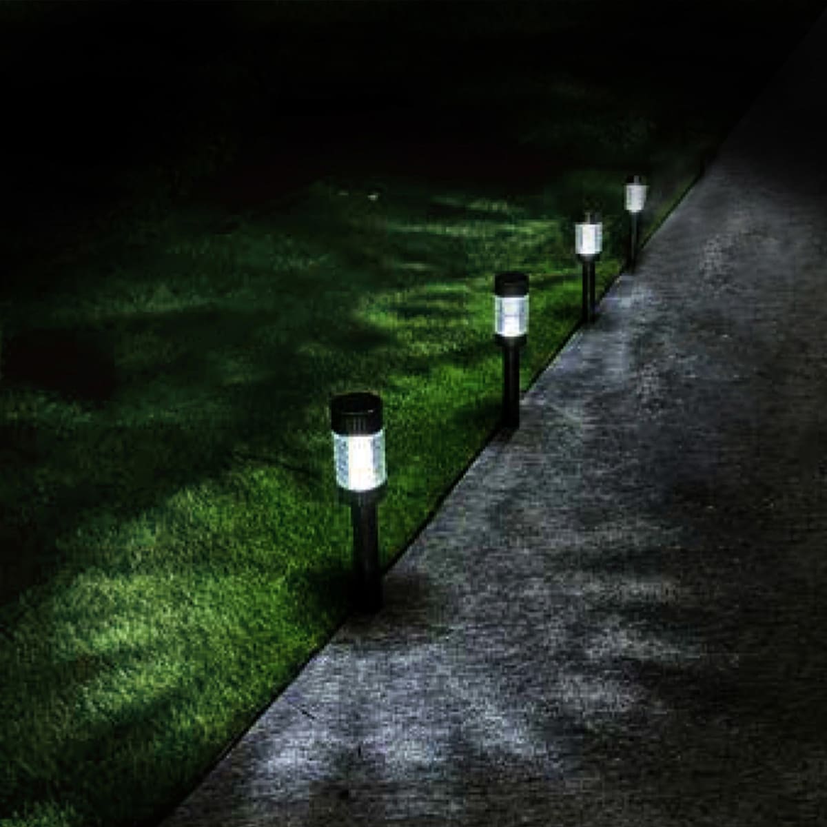 Oil rubbed bronze solar path lights top