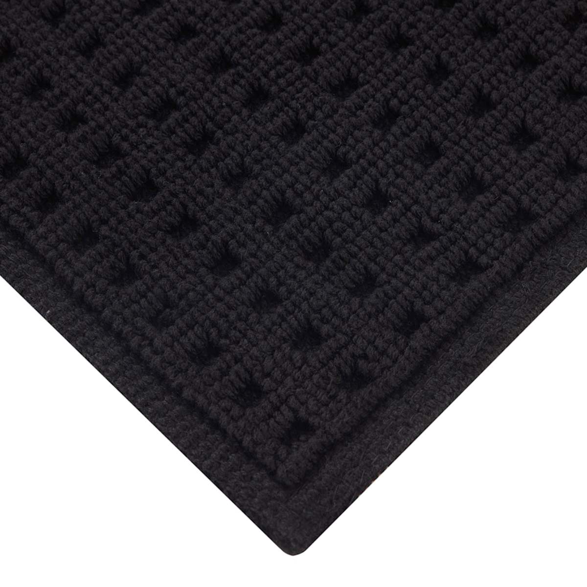 Antimicrobial Waffle Black Bath Rug 17x24 | At Home
