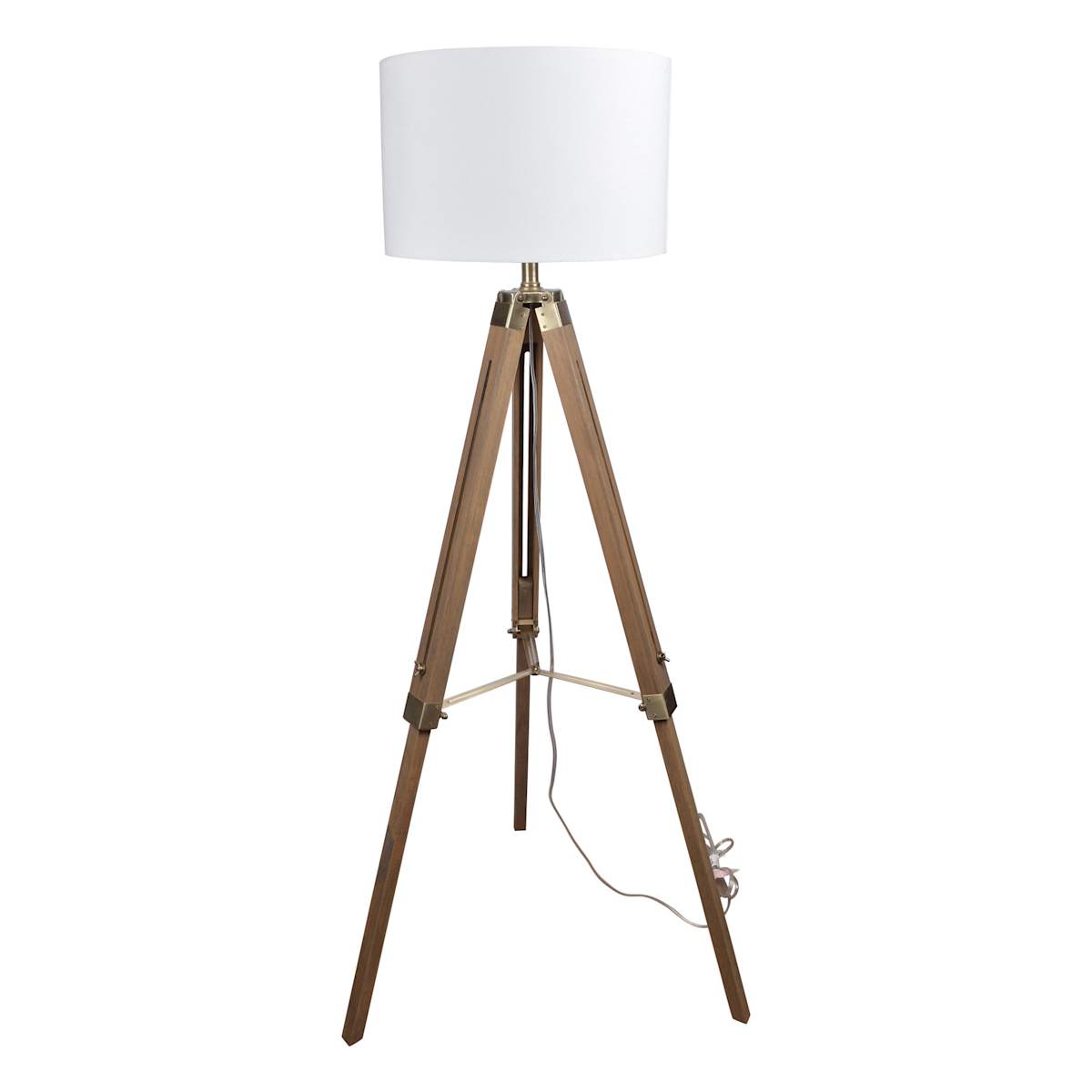 White tripod lamp top
