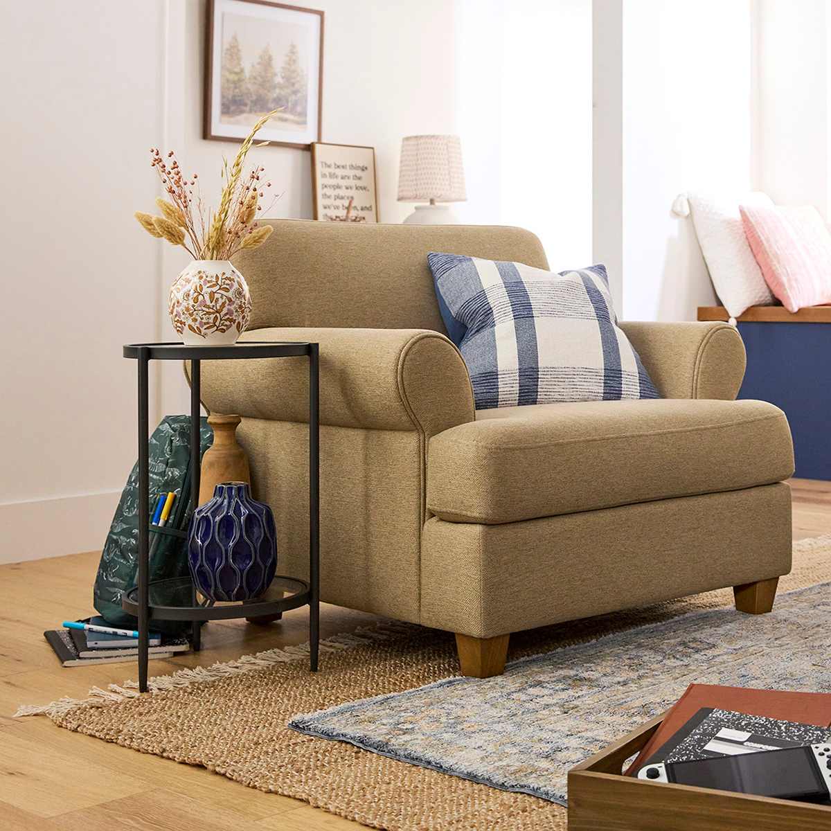 Tan oversized chair discount