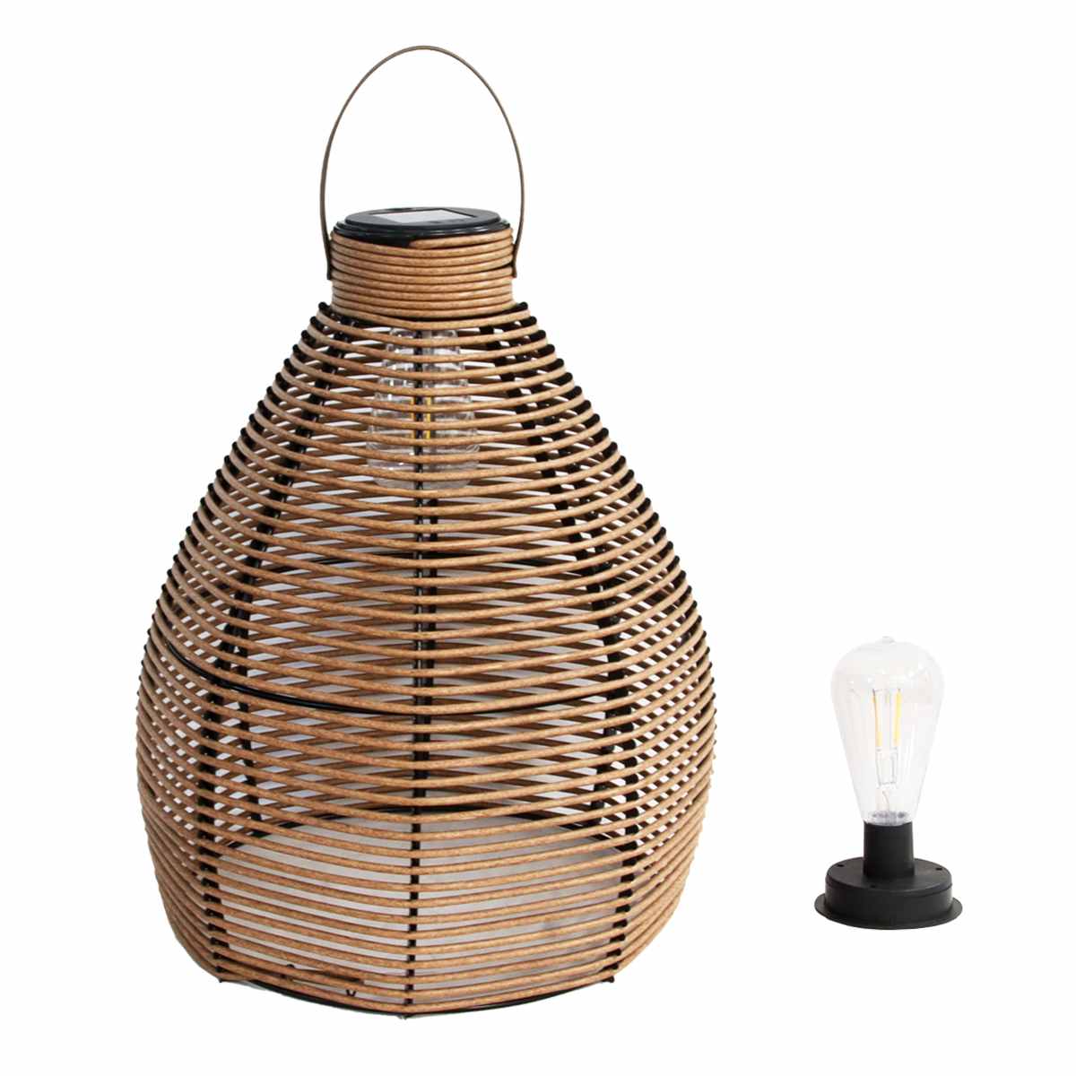 Wicker solar lantern cheap