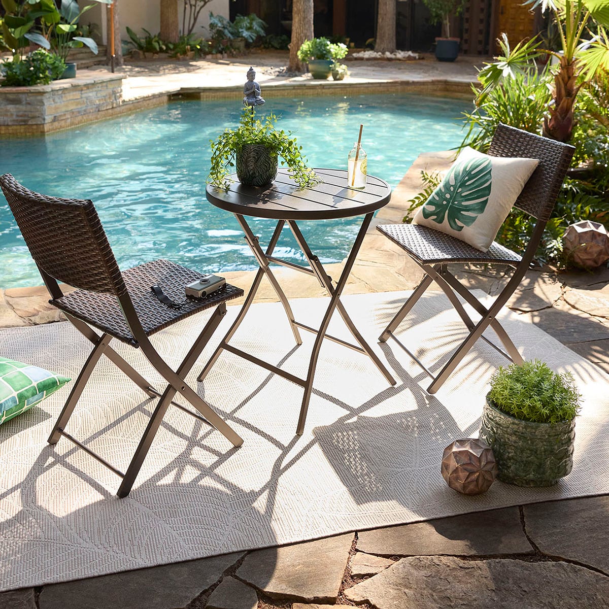 Found Fable Wicker Patio Folding Chair Brown At Home
