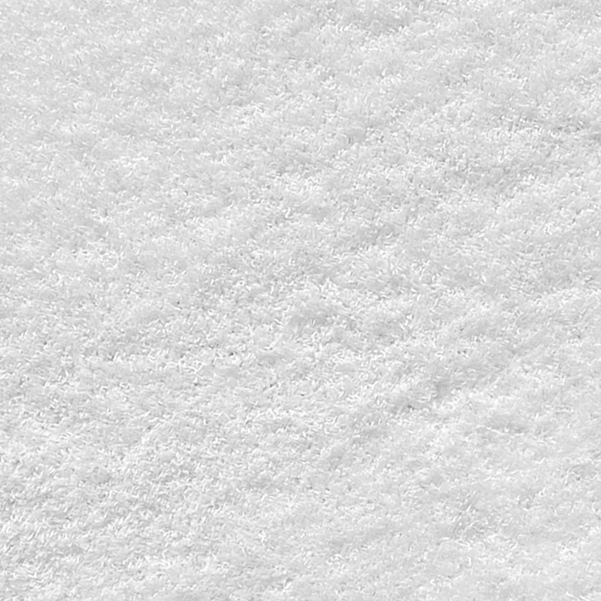 White shag bath rug top