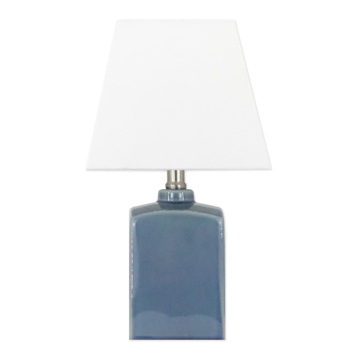 Providence Blue Ceramic Square Lamp with Shade 15