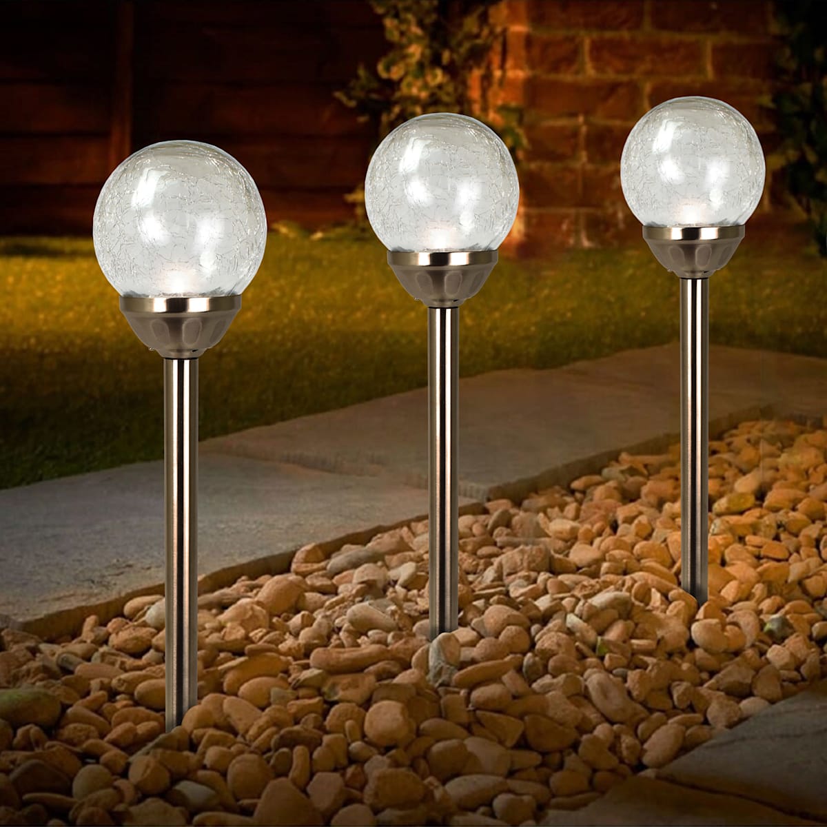 Crackle glass pathway lights store
