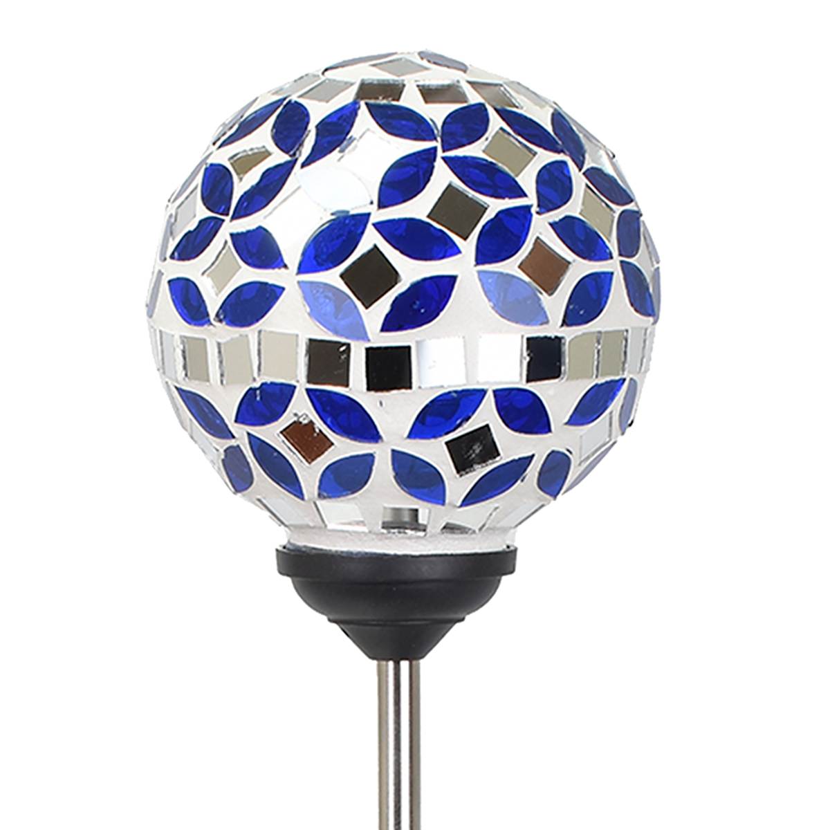at Home Mosaic Globe 8cm Blue Solar Light