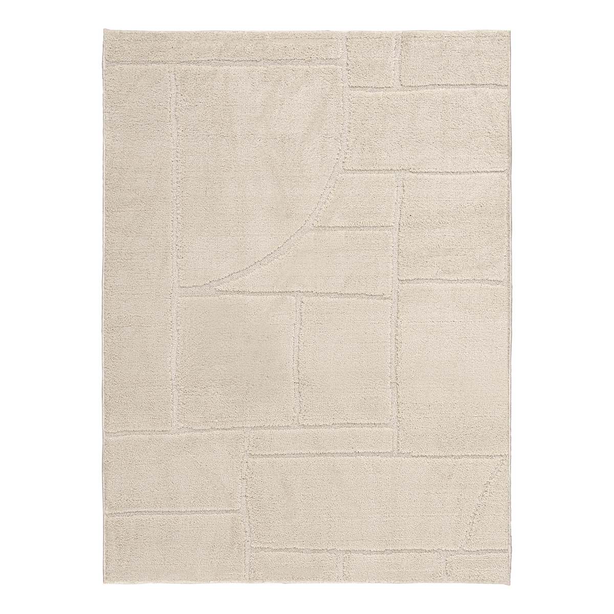 D607) Crosby St. Athena Cosmo Cream High-Low Accent Rug, 3x5