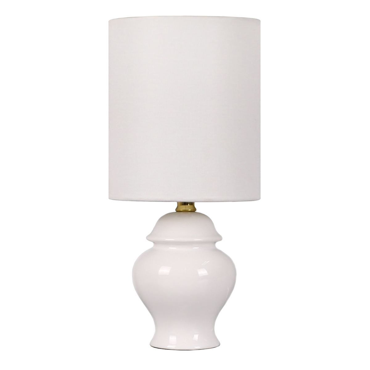Providence White Ceramic Ginger Jar Mini Lamp with Shade 12.5