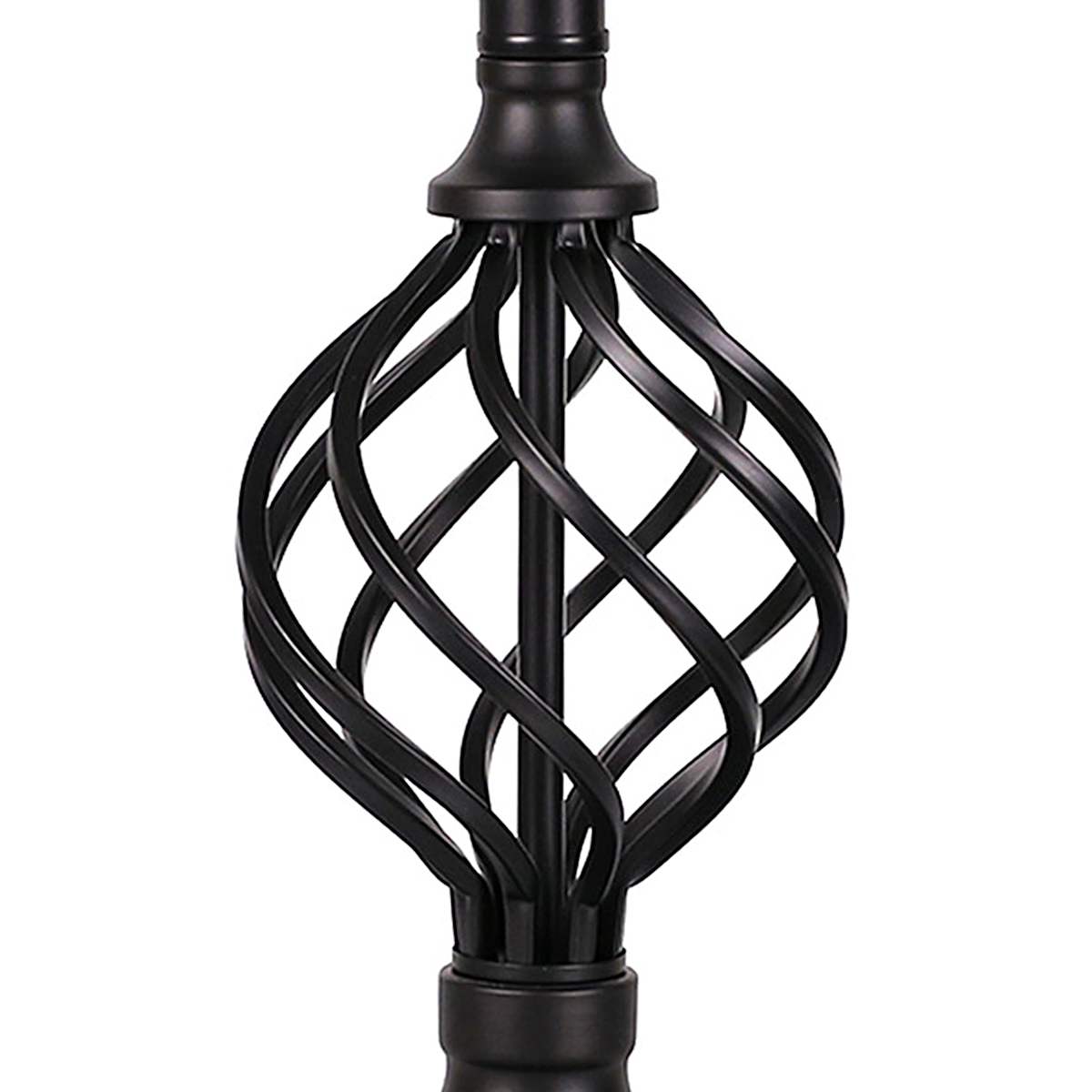 Black metal lamp base outlet