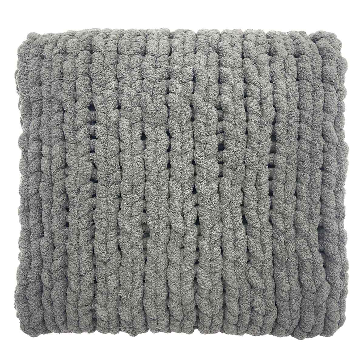 Honeybloom Dark Grey Chunky Knit Throw Blanket 50x60