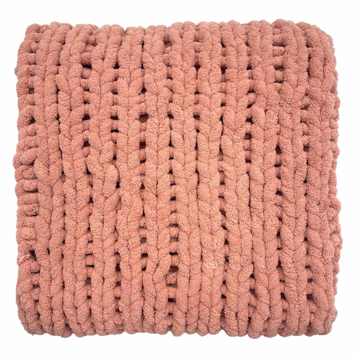 Honeybloom Mauve Chunky Knit Throw Blanket 50x60