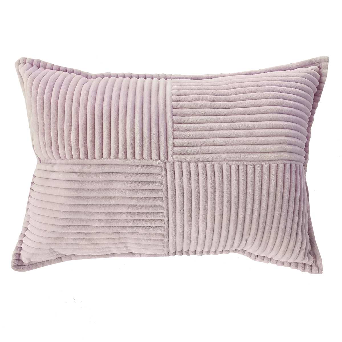 Purple Corduroy Checkered Throw Pillow 14x20