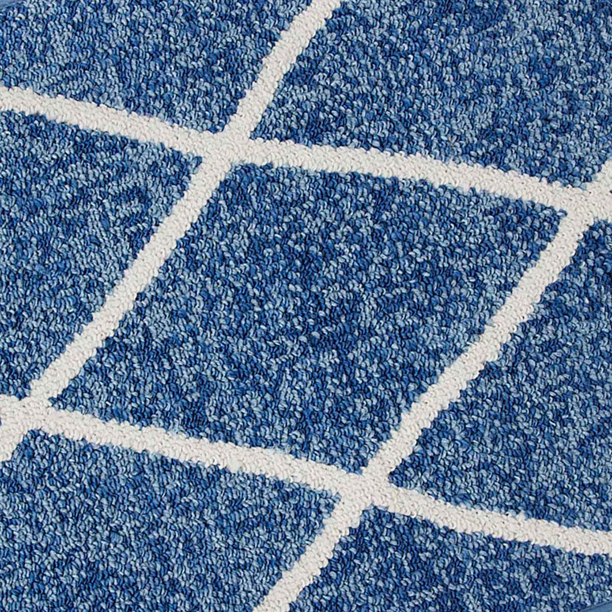 Blue & White Diamond Rug, 21x34 | At Home