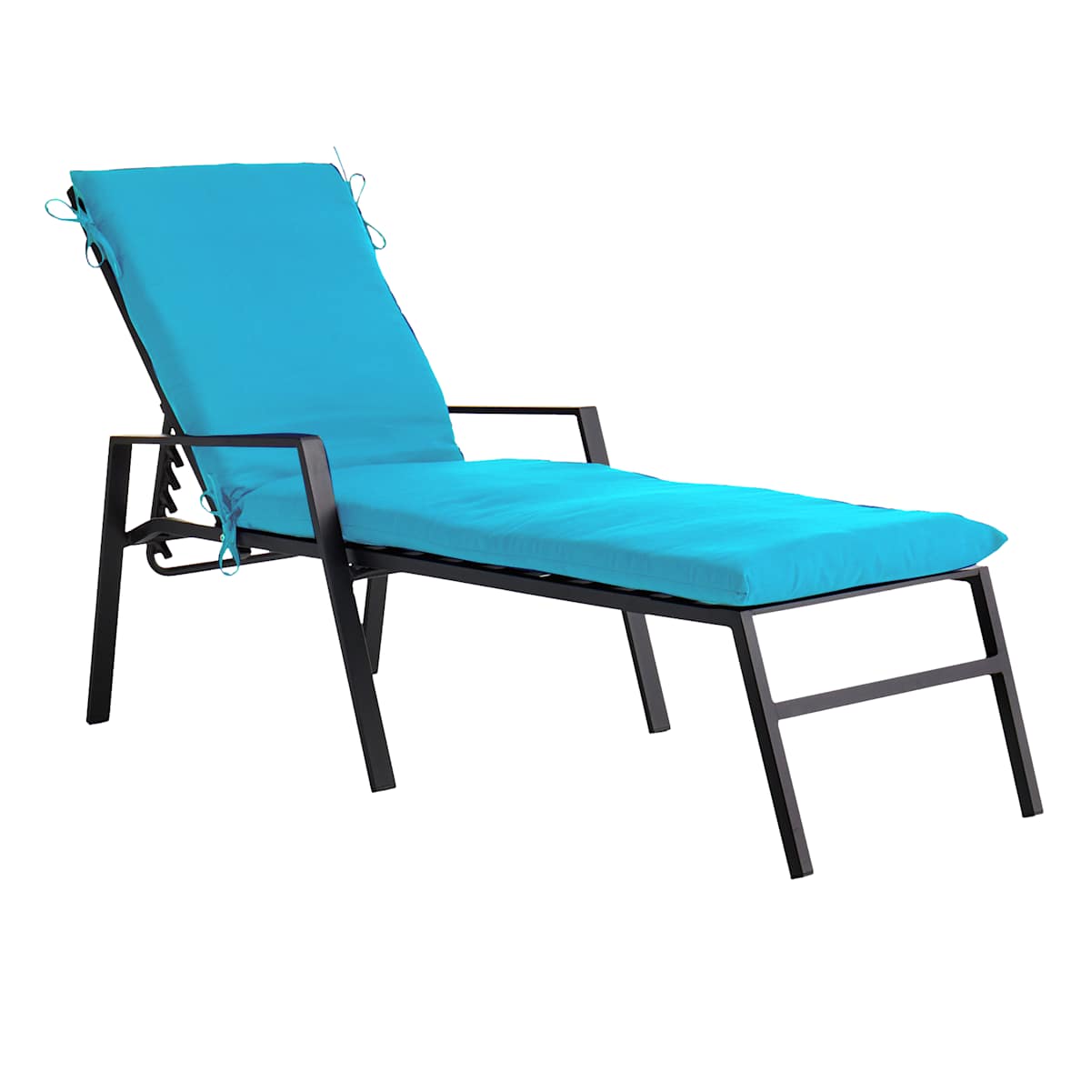 Turquoise canvas basic outdoor chaise lounge cushion At Home