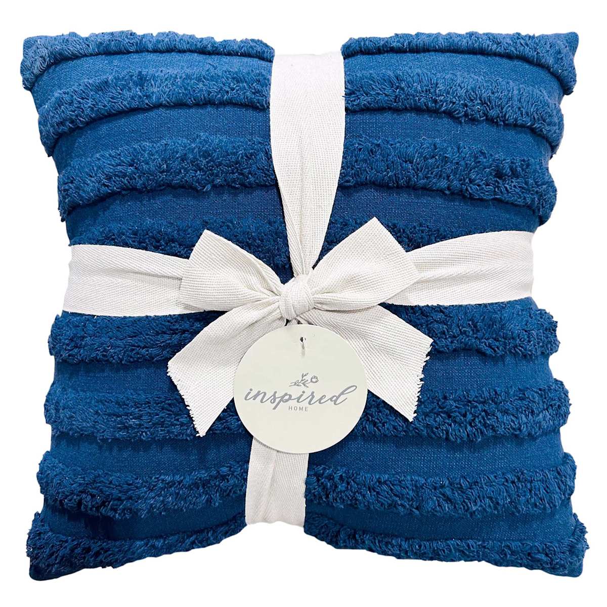 at Home Texture Stripe 18 x 18 Navy Pillow 2 ct