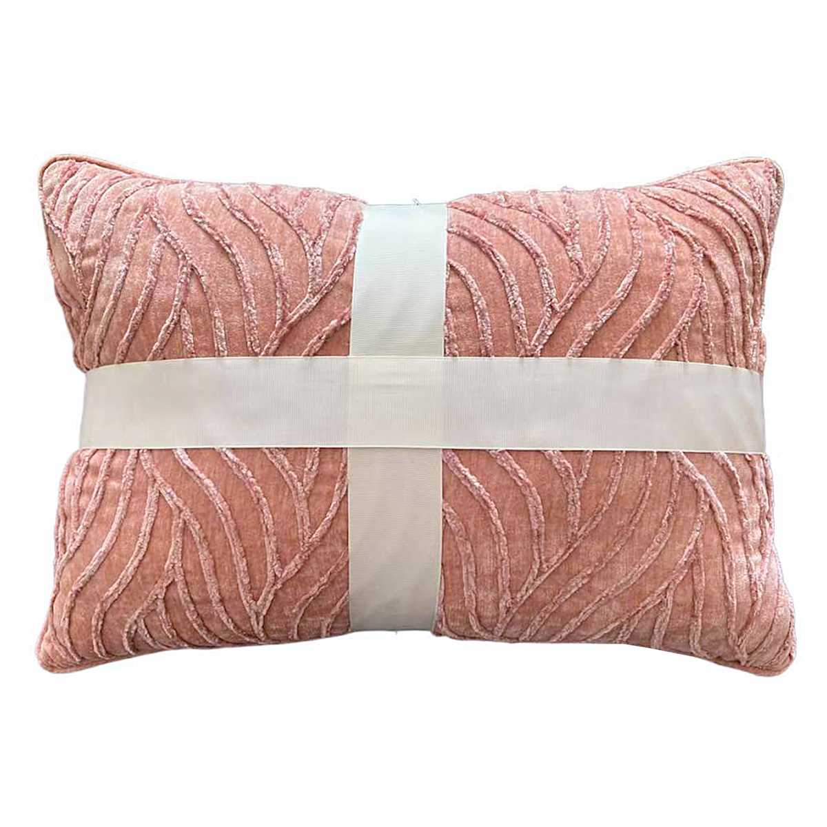 Pink textured throw pillows top