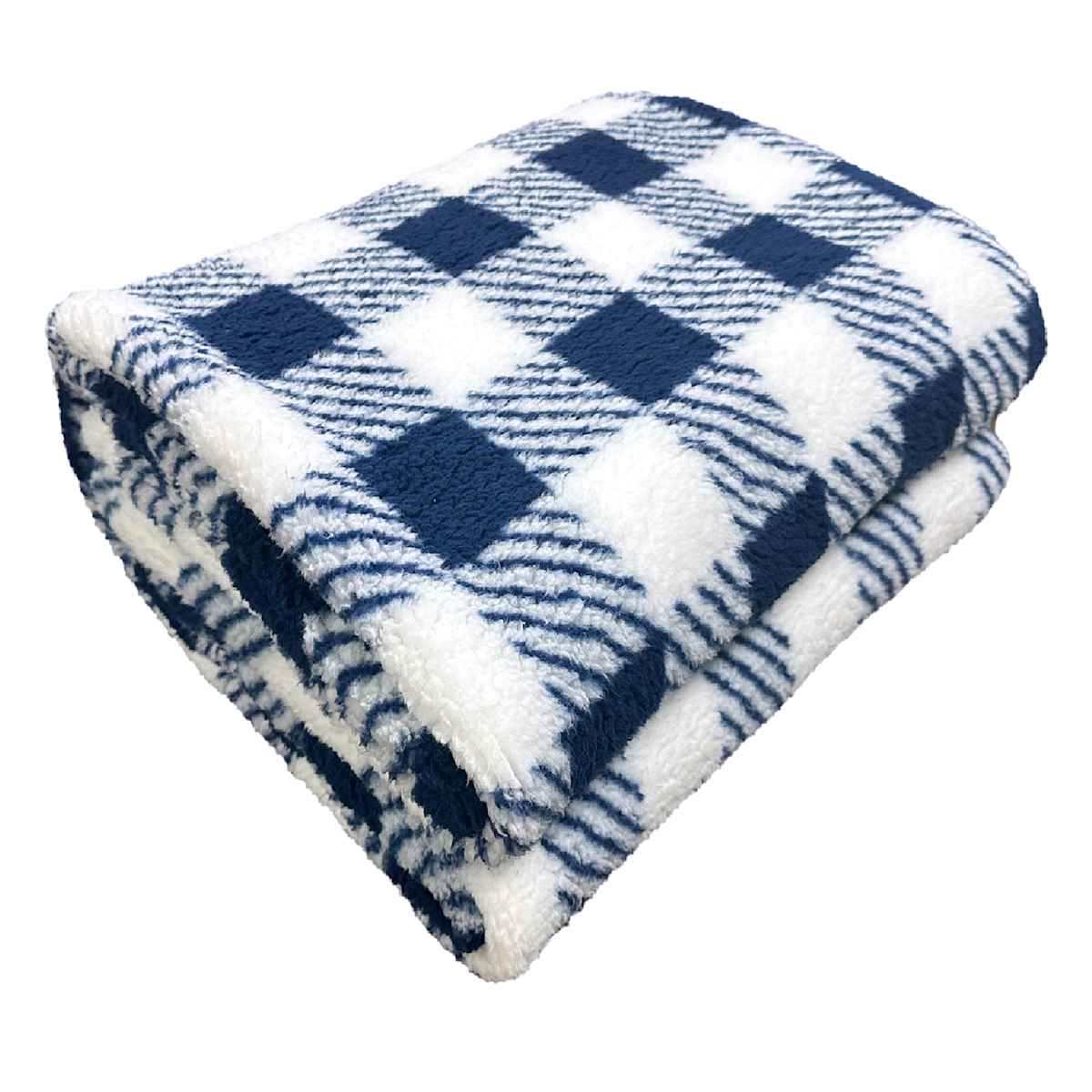 Blue Buffalo Plaid Sherpa Throw Blanket 50x60