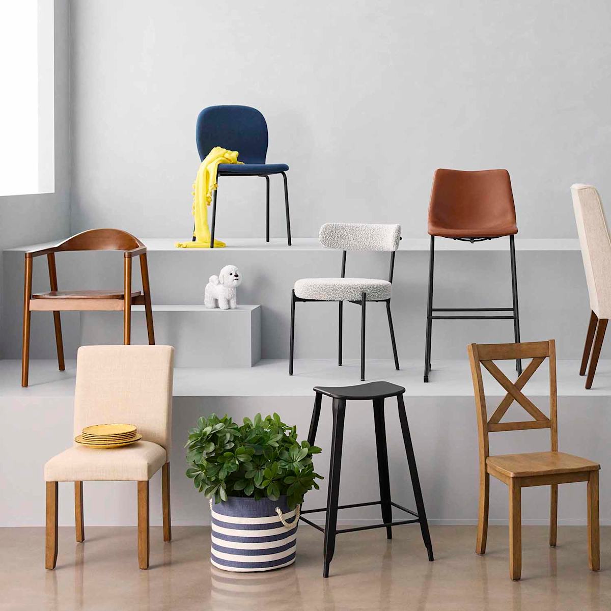 Preston Stackable Dining Chair Navy Blue