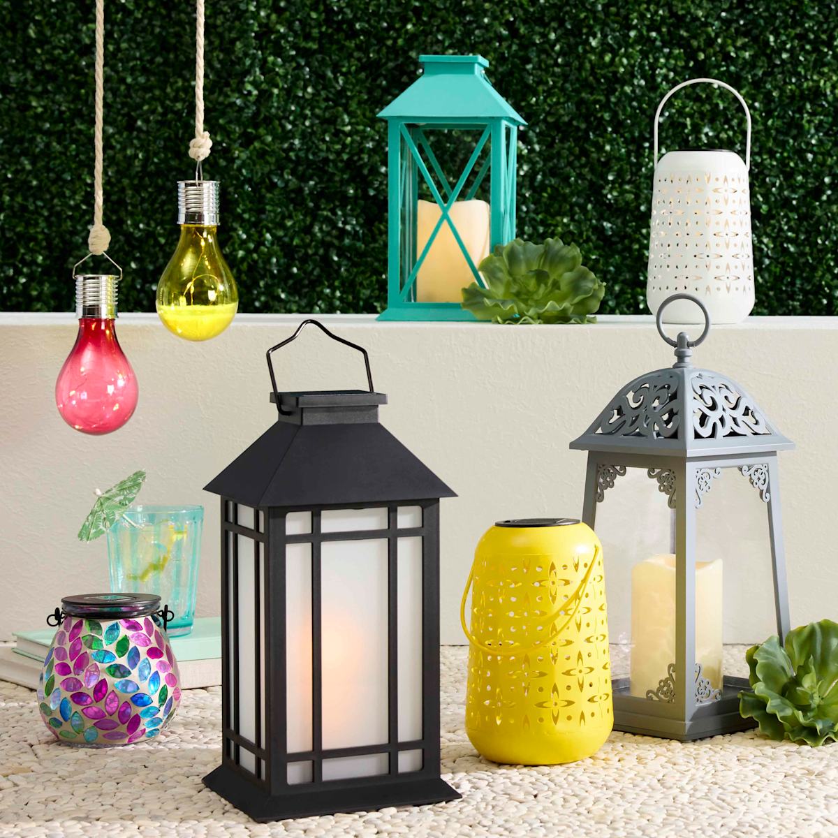 Outdoor solar pendant light top