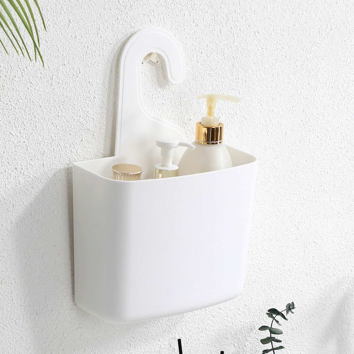 White shower caddy with hook on sale