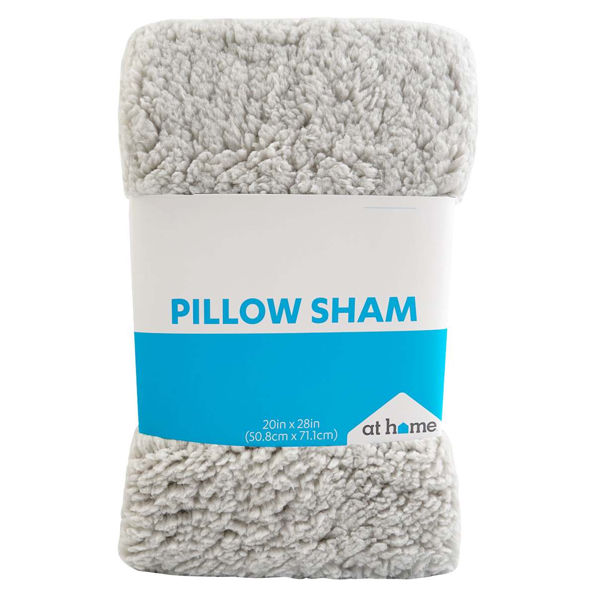 Light Grey Sherpa Pillow Sham 20x28