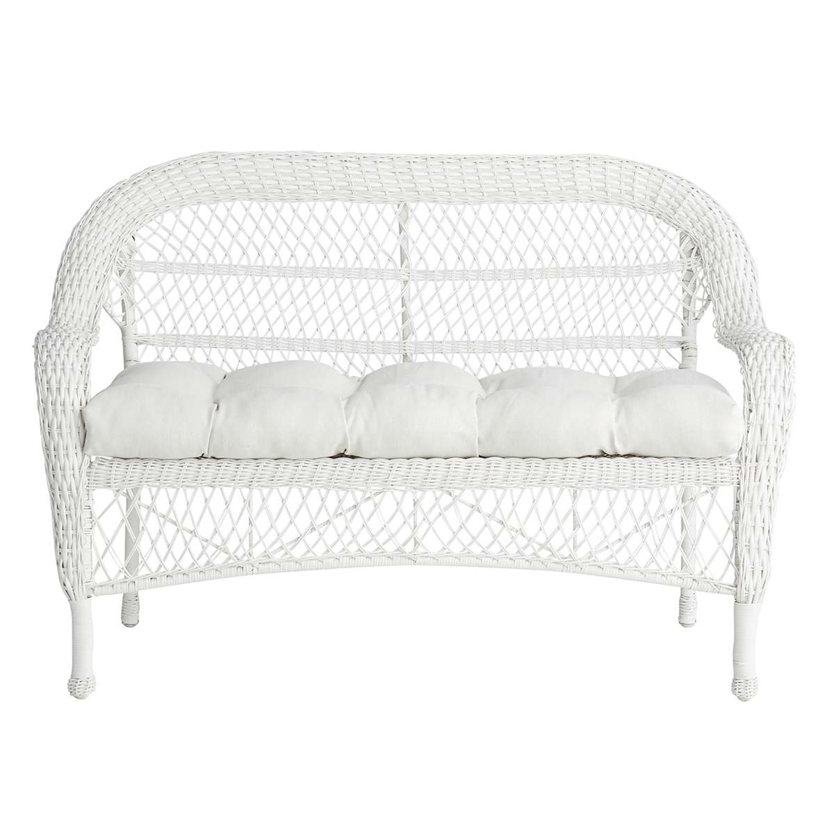 Tristan Heather White Premium Outdoor Wicker Settee Cushion
