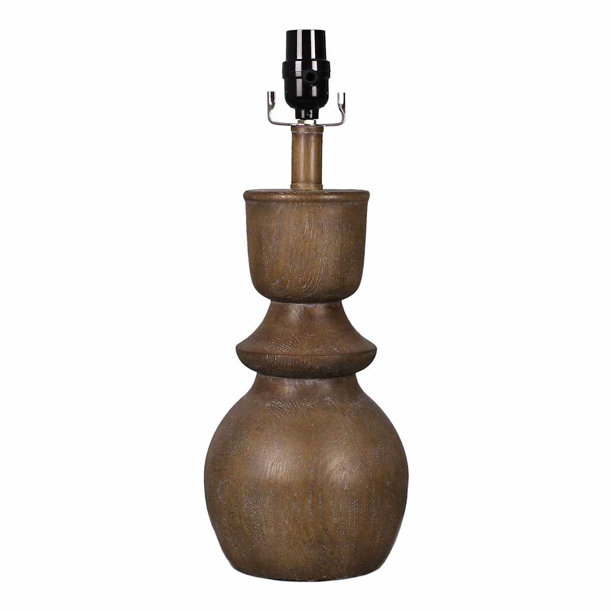 Found Fable Grey Wood Spindle Accent Lamp Base 17