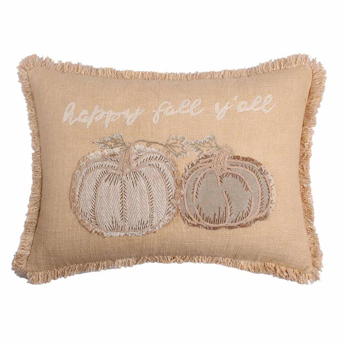 Happy Fall Y all Embroidered Throw Pillow 14x20 At Home