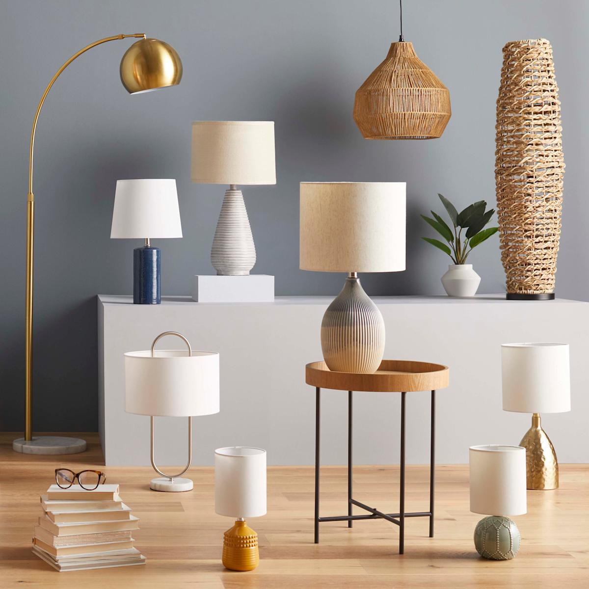 Grey living room lamps on sale