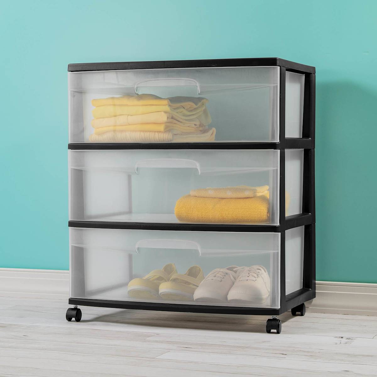 Sterilite wide 3 drawer cart discount